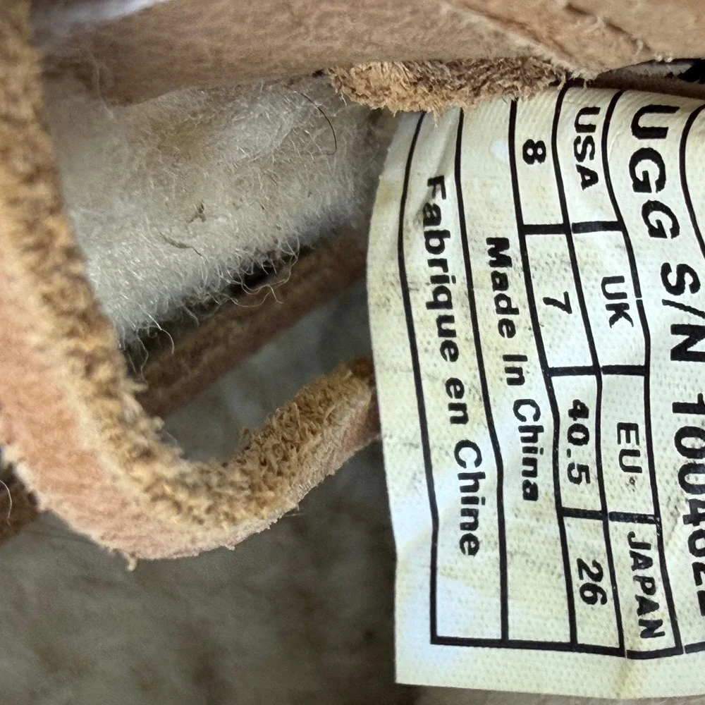 UGG Australia Mens Size 8 Chestnut Suede Shearling Chukka‎ Boots Moccasins Tan